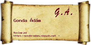 Gonda Ádám névjegykártya